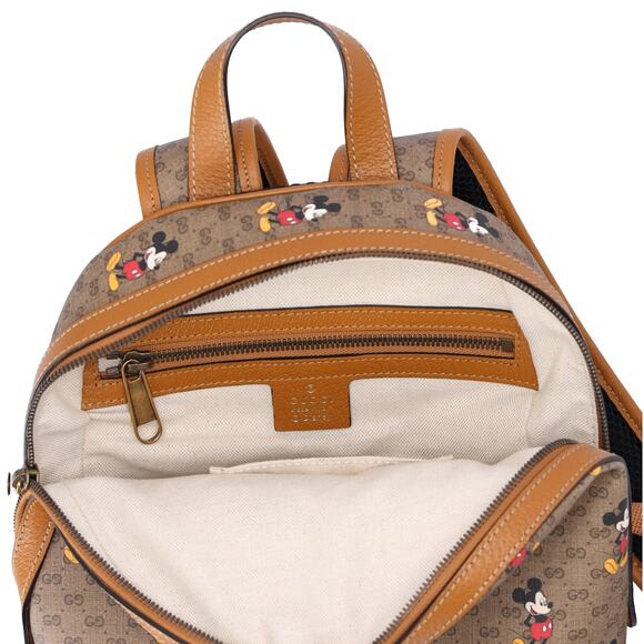 GUCCI x Disney Small Backpack Mickey Mouse Brown Multi GG Supreme - Picture 7 of 9